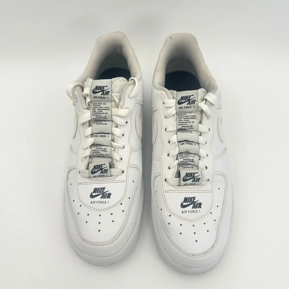 Nike Air Force 1 07 LV8 Mens 8.5 White Black Double Air CJ1379-100 Sneakers